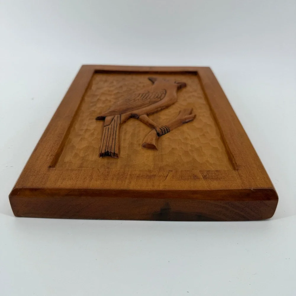 Vintage 1984 Norcross Hanta Yo Woodcarving Cardinal Plaque Folk Art VA